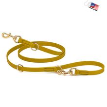 Dog Pet Adjustable Multi-Purpose Leash with Brass Hardware - W3/4" x L7' - Tr...