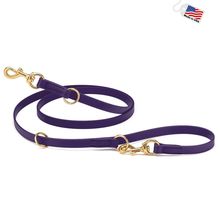 Dog Pet Adjustable Multi-Purpose Leash with Brass Hardware - W3/4" x L7' - Vi...