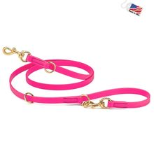 Dog Pet Adjustable Multi-Purpose Leash with Brass Hardware - W3/4" x L7' - Pa...