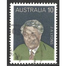 AUSTRALIA 1975: PRIME MINISTERS - 10c JA LYONS USED (G6)