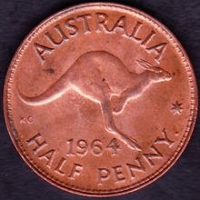 1964 Y. Australia 1 Half Penny Coin