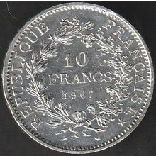 1967 France 10 Francs Silver Coin
