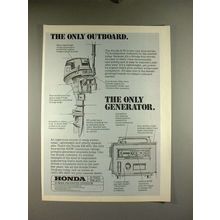 1977 Honda B-75 Outboard Motor Ad - The Only!