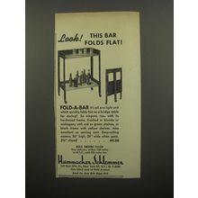 1951 Hammacher Schlemmer Fold-a-Bar Advertisement - Look! This bar folds flat!