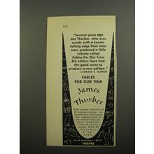 1952 Harper Book Advertisement - Fables for our time by James Thurber