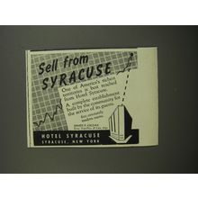 1953 Hotel Syracuse Advertisement - Sell from Syracuse