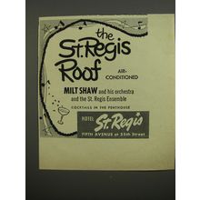 1953 Hotel St. Regis Ad - The St. Regis Room Air-Conditioned Milt Shaw