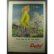 1953 Capital Airlines Ad - High time to set the table