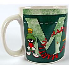 1997 MARVIN THE MARTIAN wraparound animation ceramic coffee mug