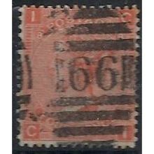 1866 SG94 4d Vermillion Plate 8 Good+ Used Letters "CI".