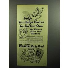 1946 Heinz Baby Food Ad - Judge As You Do Your Own