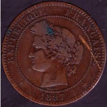 1897 A France 10 Centimes Coin