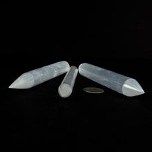 Selenite Pencil Point Wand | 6" Long | Morocco[ ]