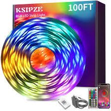 30m Led Strip Lights RGB Music Sync Color Changing, Led Lights with Smart App Co
