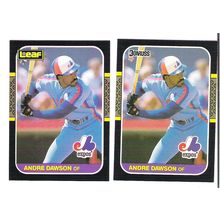 Both 1987 Donruss & Leaf baseball cards Andre Dawson #458 & 212 – HOF- Expos