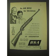 1958 BSA .22 Airsporter Air Rifle Ad - For Christmas