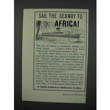 1960 Cunard / Union-Castle Cruise Ad - Seaway to Africa