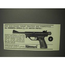 1966 Hammerli-Single .177 Match Pistol Ad