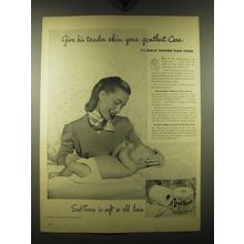 1947 Scott ScotTissue Toilet Paper Ad - Give his tender skin your gentlest care