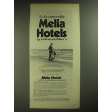 1974 Melia Hotels Ad - Go for personality Melia Hotels Spain-Venezuela-Mexico