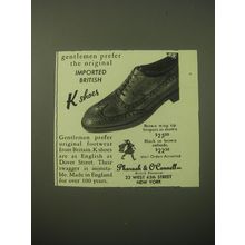 1948 K Shoes Ad - Gentlemen prefer the original Imported British K shoes