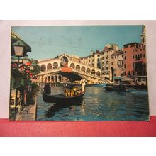 PONT DE RIALTO, bridge , Venice, Italy used vintage postcard 1965 pm /