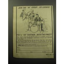 1966 Ludwig Drums Ad - Join the in group.. go Ludwig! You'll go farther