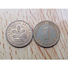 1980d 1 Pfennig Germany Coin