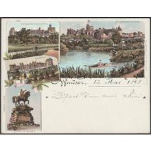 Court Card - Multiview, Windsor, Berkshire, 1898 - Gerhard Blümlein Postcard