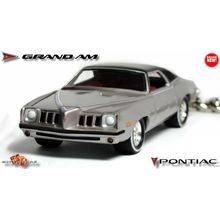 KEYCHAIN SILVER 73~74 PONTIAC GRAND AM SD 455 V8 CUSTOM Ltd.