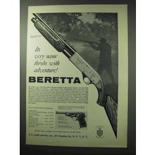 1962 Beretta Golden Pigeon Shotgun Ad - Adventure