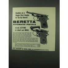 1962 Beretta Jetfire and Minx Pistols Ad, Tip-up Barrel