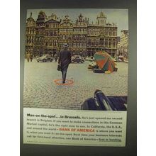1967 Bank of America Ad - Man-on-the-Spot in Brussels