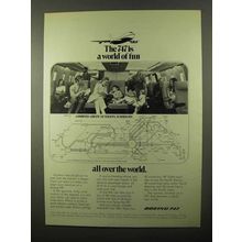 1971 Boeing 747 Jet Ad - A World of Fun All Over World