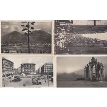 Napoli Piazza Ferroria Il Vesuvio Antica Fontana Di S Lucia 4x Postcard s