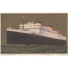 Cunard White Star Britannia Ship Antique Postcard