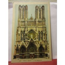 REIMS CATHEDRAL, FRANCE used postcard 1962 pm =
