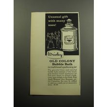 1957 Wrisley Old Colony bubble bath Ad - Unusual gift with many uses