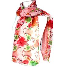 Scarf - Rose Print w/ White Flocks - SF-FS1236PE