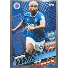 Match Attax SPFL 2022-23 Alfredo Morelos 100 Club Hundred Glasgow Rangers #324