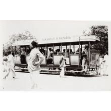 Pakistan Bus Coach Tour Rides Fez Hat Old Real Photo Indian Postcard