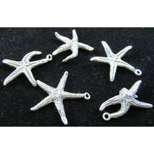 VINTAGE STERLING SILVER STARFISH LOT 3D PENDANT CHARMS SEA OCEAN COAST 5 STARS