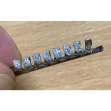 VINTAGE SILVER TONE METAL & CLEAR STONES HAIR CLIP 1.02 GRAMS 3.25cm-LONG (P3)