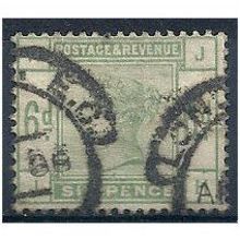 1883 SG194 6d Dull Green Good/Fine Used Superb Colour Check Letters "JL".