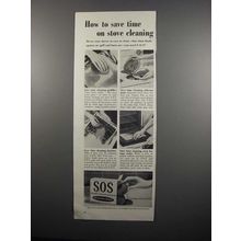 1954 S.O.S Magic Scouring Pads Ad - Stove Cleaning