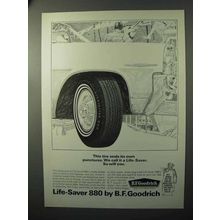 1964 B.F. Goodrich Life-Saver 880 Tire Ad - Punctures