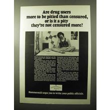 1970 Hammermill Bond Paper Ad - Drug Users Pitied