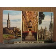 multiview, SALISBURY CATHEDRAL, WILTSHIRE unused postcard by J Salmon =