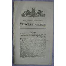 1857 Act of Parliament: City & Suburban Gas Co Glasgow