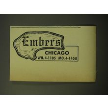 1960 Embers Restaurant Advertisement